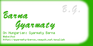 barna gyarmaty business card
